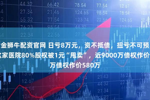 金狮牛配资官网 日亏8万元，资不抵债，扭亏不可预期！这家医院80%股权被1元“甩卖”，近9000万债权作价580万